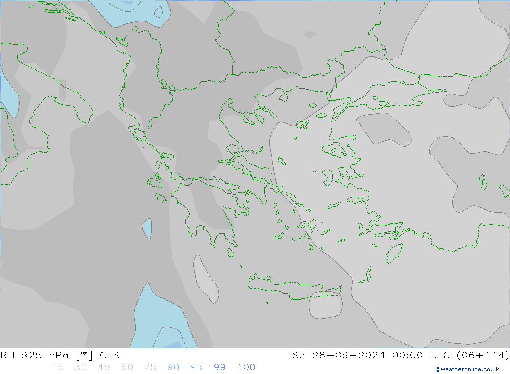 925 hPa Nispi Nem GFS Cts 28.09.2024 00 UTC