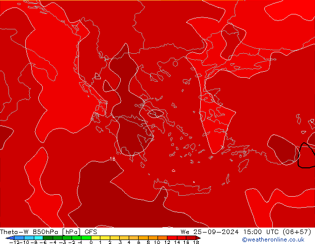 Theta-W 850hPa GFS  25.09.2024 15 UTC