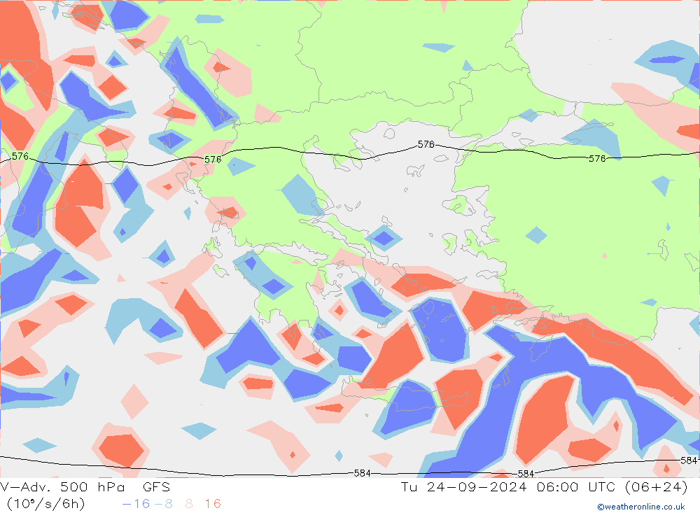 V-Adv. 500 hPa GFS Tu 24.09.2024 06 UTC