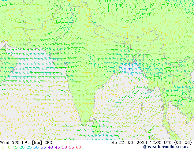 Wind 500 hPa GFS Mo 23.09.2024 12 UTC