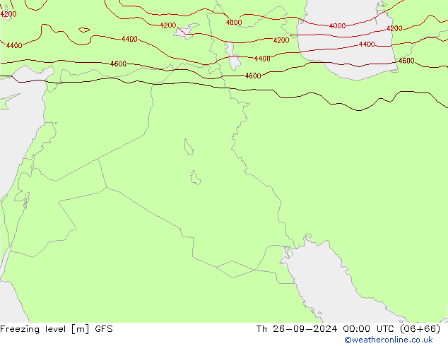 Freezing level GFS jue 26.09.2024 00 UTC