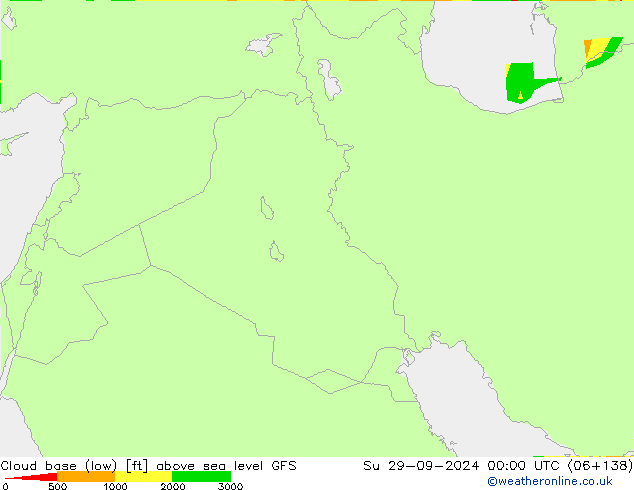 Wolkenbasis (Laag) GFS zo 29.09.2024 00 UTC