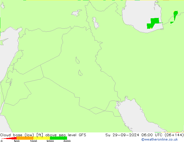 Cloud base (low) GFS Dom 29.09.2024 06 UTC