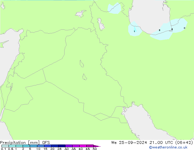 Yağış GFS Çar 25.09.2024 00 UTC