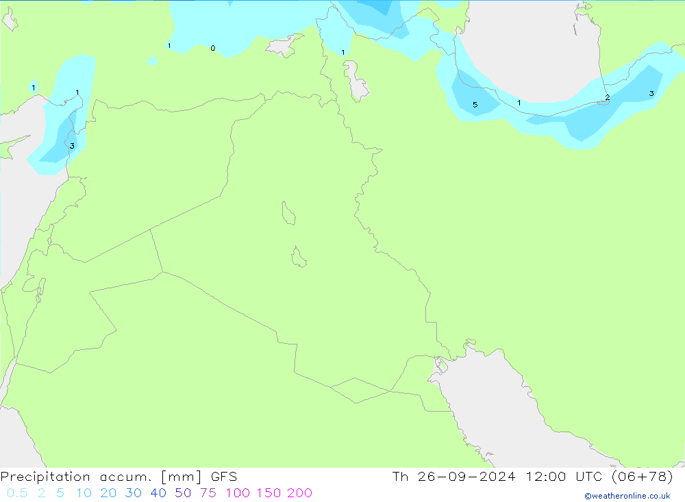 Precipitation accum. GFS  26.09.2024 12 UTC