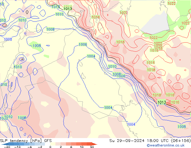 Y. Basıncı eğilimi GFS Paz 29.09.2024 18 UTC