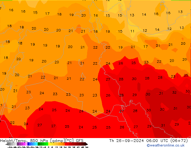 Z500/Rain (+SLP)/Z850 GFS jeu 26.09.2024 06 UTC