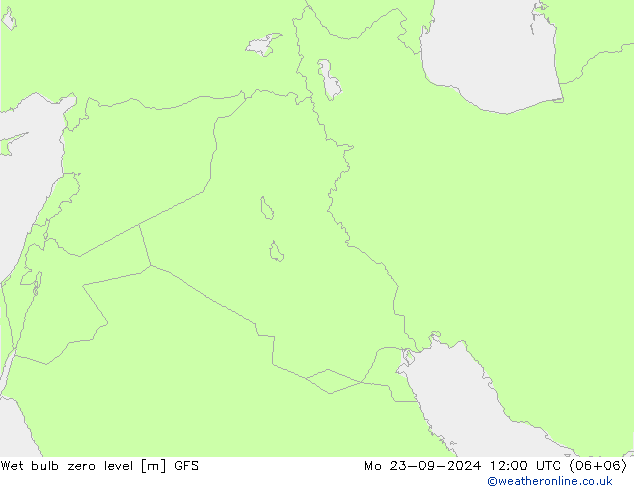 Wet bulb zero level GFS Mo 23.09.2024 12 UTC