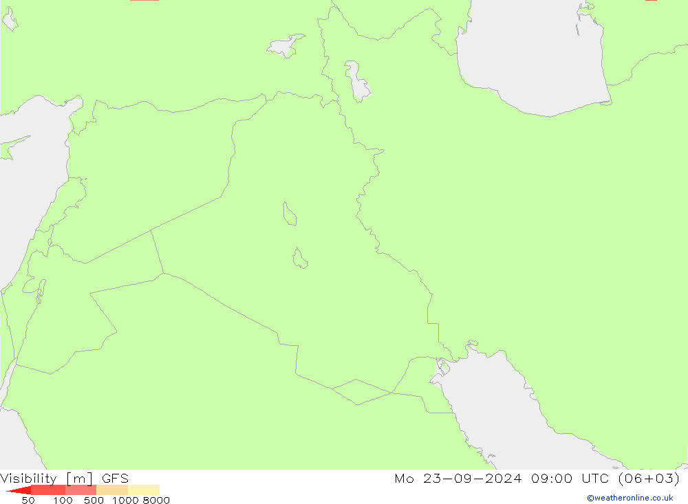 Visibility GFS Mo 23.09.2024 09 UTC