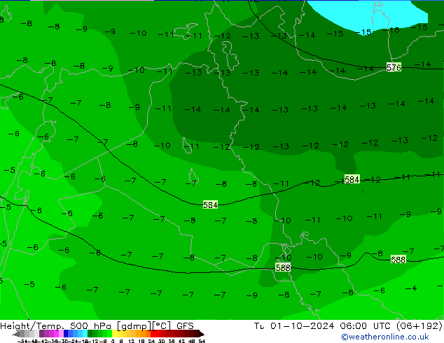 Z500/Rain (+SLP)/Z850 GFS mar 01.10.2024 06 UTC