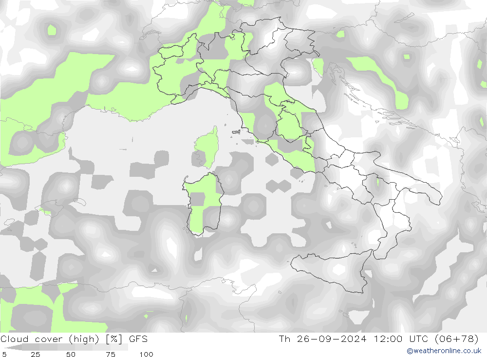 nuvens (high) GFS Qui 26.09.2024 12 UTC