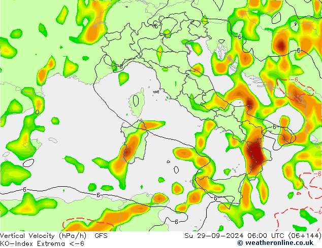 Convection-Index GFS dim 29.09.2024 06 UTC