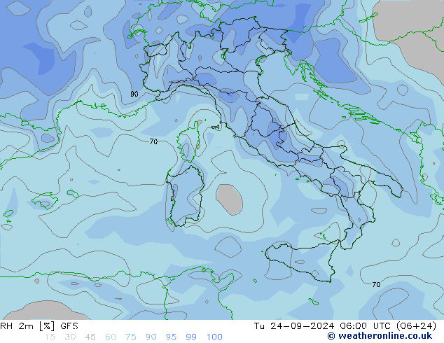 RV 2m GFS di 24.09.2024 06 UTC