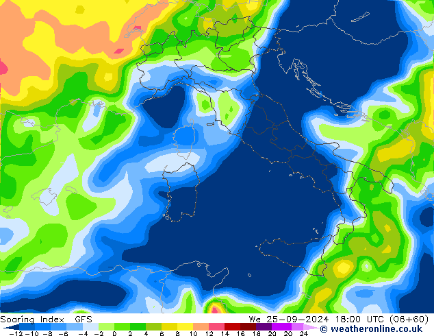 Soaring Index GFS St 25.09.2024 18 UTC