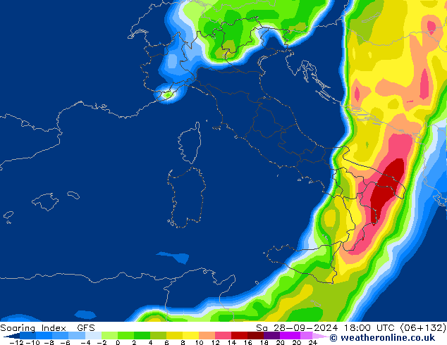 Soaring Index GFS sam 28.09.2024 18 UTC