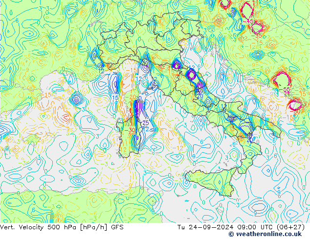 Vert. Velocity 500 hPa GFS Tu 24.09.2024 09 UTC