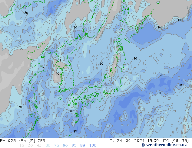 925 hPa Nispi Nem GFS Sa 24.09.2024 15 UTC