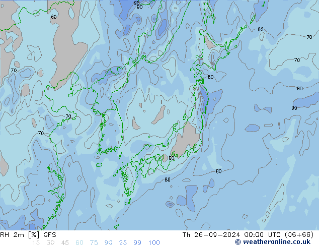 RH 2m GFS  26.09.2024 00 UTC