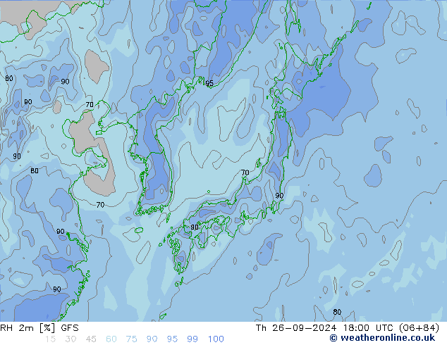 RH 2m GFS Th 26.09.2024 18 UTC