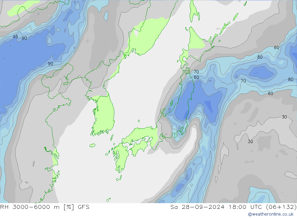 RH 3000-6000 m GFS  28.09.2024 18 UTC