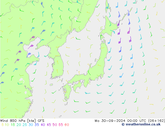 Vento 850 hPa GFS Seg 30.09.2024 00 UTC