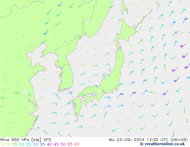  950 hPa GFS  23.09.2024 12 GMT