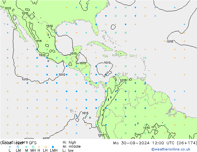 Cloud layer GFS Mo 30.09.2024 12 UTC