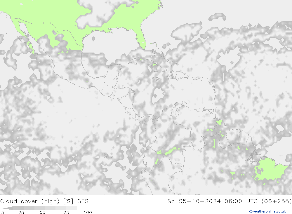 nuvens (high) GFS Sáb 05.10.2024 06 UTC