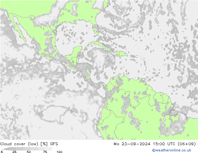 Nubes bajas GFS lun 23.09.2024 15 UTC