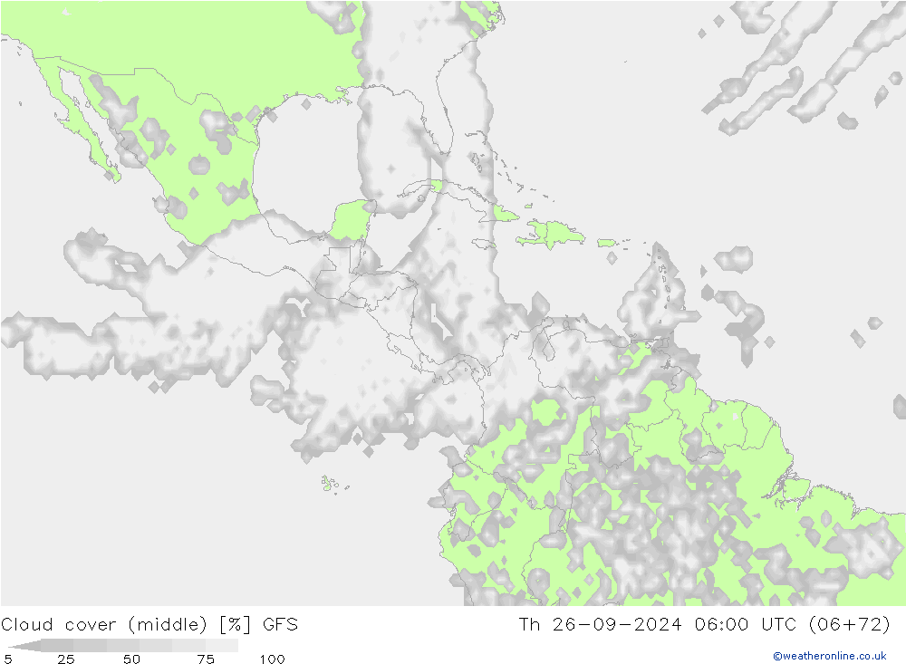 Nuages (moyen) GFS jeu 26.09.2024 06 UTC