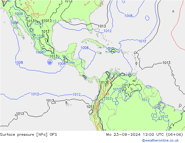 Yer basıncı GFS Pzt 23.09.2024 12 UTC