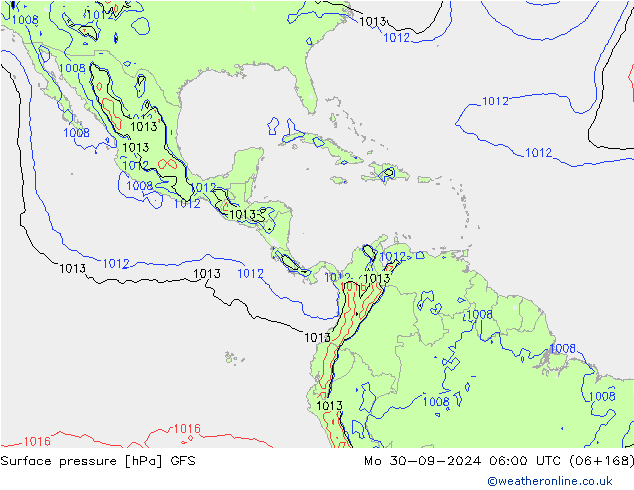 Pressione al suolo GFS lun 30.09.2024 06 UTC