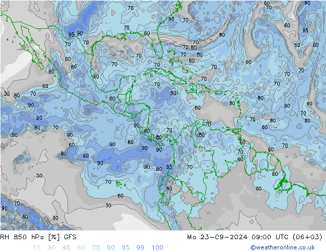 RV 850 hPa GFS ma 23.09.2024 09 UTC