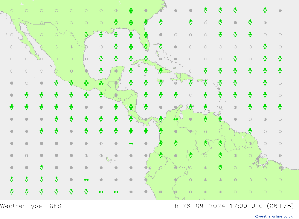 rodzaj opadu GFS czw. 26.09.2024 12 UTC