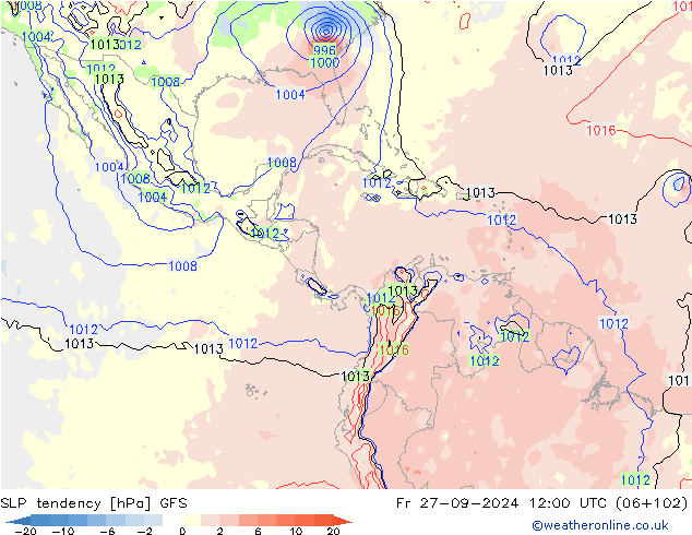 SLP tendency GFS September 2024