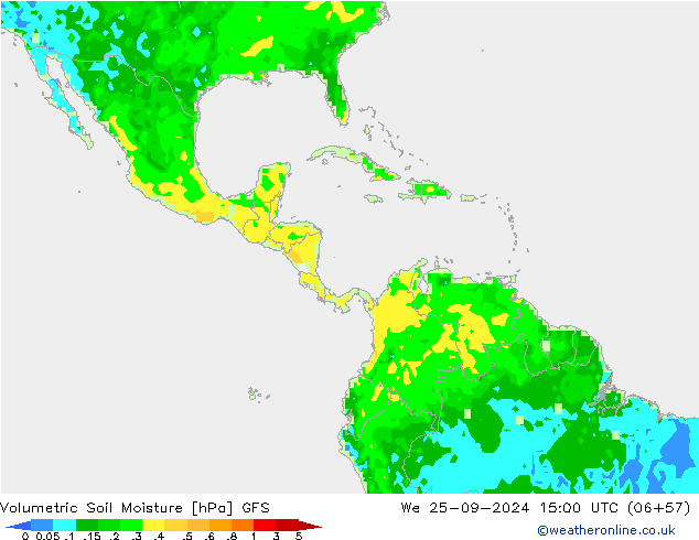 Volumetric Soil Moisture GFS We 25.09.2024 15 UTC