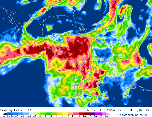 Soaring Index GFS пн 23.09.2024 12 UTC