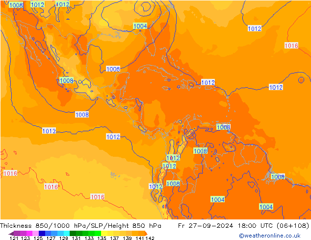 Thck 850-1000 hPa GFS Fr 27.09.2024 18 UTC