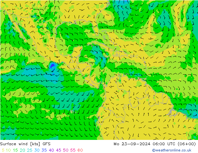 Bodenwind GFS Mo 23.09.2024 06 UTC