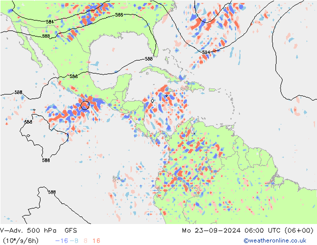 V-Adv. 500 hPa GFS Mo 23.09.2024 06 UTC