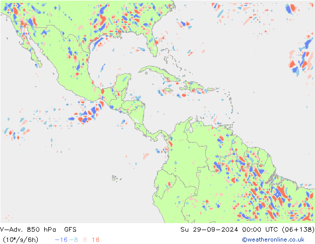 V-Adv. 850 hPa GFS zo 29.09.2024 00 UTC