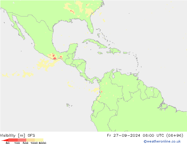 Visibilidad GFS vie 27.09.2024 06 UTC