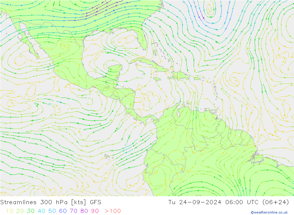 Rüzgar 300 hPa GFS Sa 24.09.2024 06 UTC