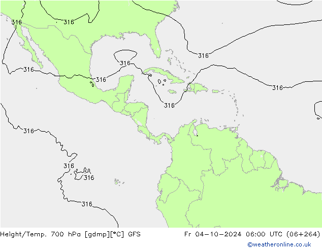 Height/Temp. 700 hPa GFS Fr 04.10.2024 06 UTC