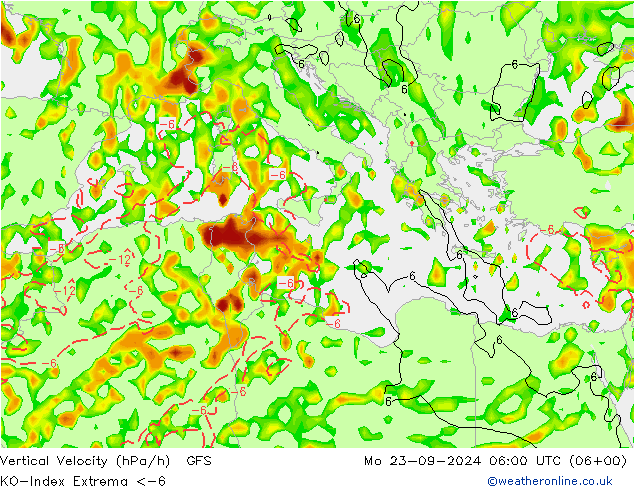 Convection-Index GFS Mo 23.09.2024 06 UTC