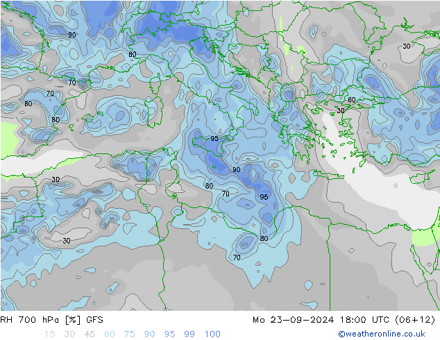 Humedad rel. 700hPa GFS septiembre 2024