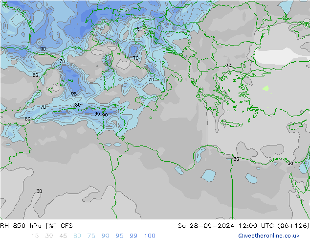 RH 850 hPa GFS September 2024