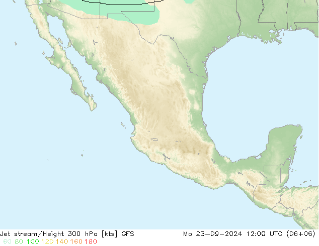 Prąd strumieniowy GFS pon. 23.09.2024 12 UTC