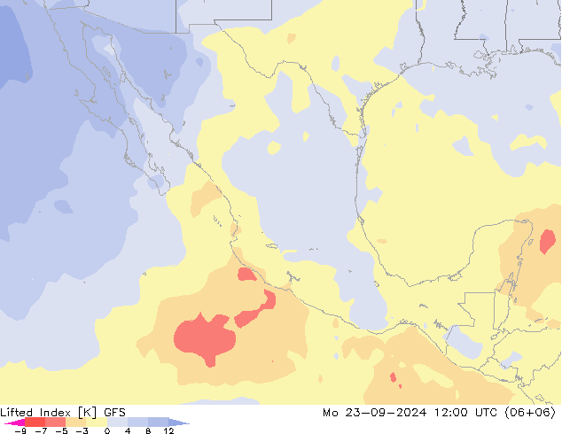 Indice de soulèvement GFS lun 23.09.2024 12 UTC