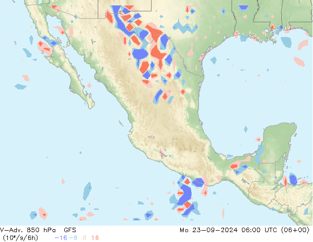 V-Adv. 850 hPa GFS Mo 23.09.2024 06 UTC